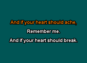 And ifyour heart should ache,

Remember me.

And ifyour heart should break.