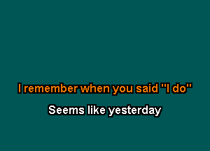 lremember when you said I do

Seems like yesterday