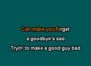 Can make you forget

a goodbye's sad

Tryin' to make a good guy bad