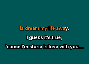 is dream my life away.

I guess it's true,

'cause I'm stone in love with you....