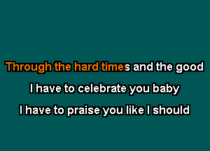 Through the hard times and the good

I have to celebrate you baby

I have to praise you like I should