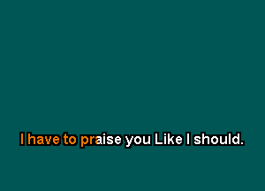 I have to praise you Like I should.