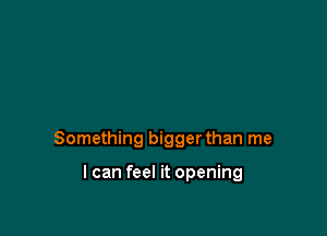 Something bigger than me

I can feel it opening