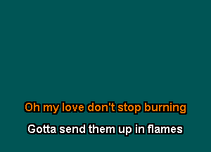 Oh my love don't stop burning

Gotta send them up in flames