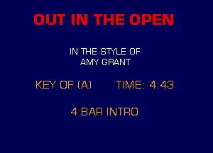 IN THE SWLE OF
AMY GRANT

KEY OF EAJ TIME 4148

4 BAR INTRO