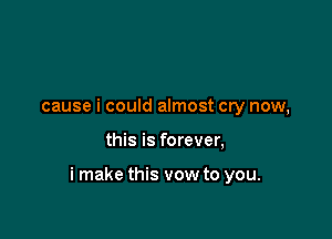 cause i could almost cry now,

this is forever,

i make this vow to you.