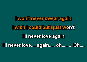 lwon't never swear again
lwish I could but i just won't

I'll never love again

I'll never love.... again ..... oh ........ 0h....