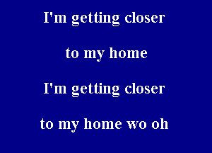 I'm getting closer

to my home

I'm getting closer

to my home WO 011