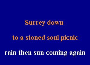Surrey down
to a stoned soul picnic

rain then sun coming again