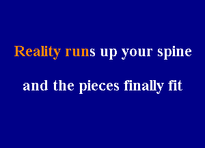 Reality runs up your spine

and the pieces finally fit