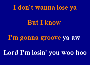 I don't wanna lose ya
But I know

I'm gonna groove ya aw

Lord I'm losin' you W00 1100