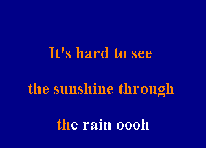 It's hard to see

the sunshine through

the rain 00011