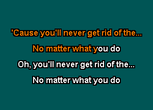 'Cause you'll never get rid ofthe...

No matterwhat you do

Oh, you'll never get rid ofthe...

No matter what you do