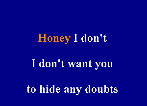Honey I don't

I don't want you

to hide any doubts