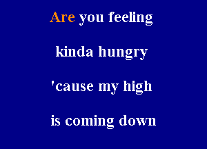 Are you feeling

kinda hungry

'cause my high

is coming down