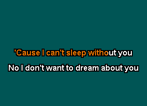 'Cause I can't sleep without you

No I don't want to dream about you