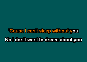 'Cause I can't sleep without you

No I don't want to dream about you
