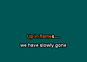 Up in flames .....

we have slowly gone