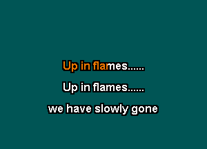 Up in flames ......

Up in flames ......

we have slowly gone