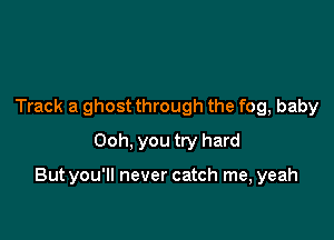 Track a ghost through the fog, baby
Ooh, you try hard

But you'll never catch me, yeah