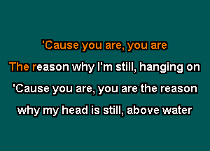 'Cause you are, you are
The reason why I'm still, hanging on
'Cause you are, you are the reason

why my head is still, above water