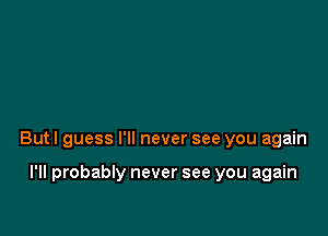 But I guess I'll never see you again

I'll probably never see you again