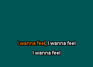 lwanna feel, lwanna feel

I wanna feel