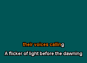 their voices calling

A flicker of light before the dawning