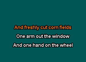 And freshly cut corn fields

One arm out the window

And one hand on the wheel