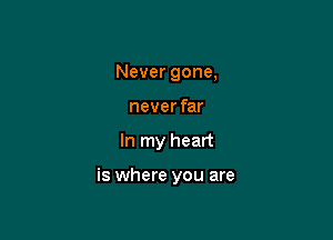 Never gone,
never far

In my heart

is where you are