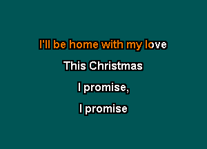 I'll be home with my love

This Christmas
I promise,

I promise