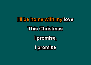 I'll be home with my love

This Christmas
I promise,

I promise