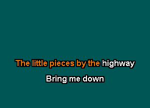 The little pieces by the highway

Bring me down