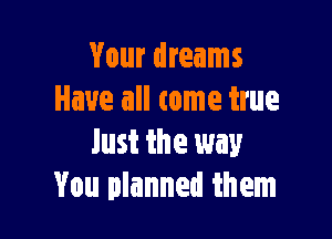 Your dreams
Have all tome true

Just the way
You planned ihem