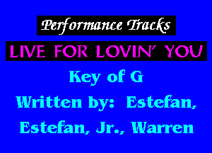 ?egformance Qiracis

Key of G
Written byz Estefan,
Estefan, Jr., Warren