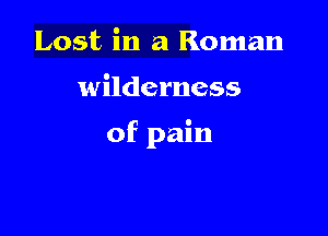 Lost in a Roman

wilderness

of pain