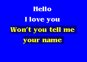 Hello
I love you
Won't you tell me

your name