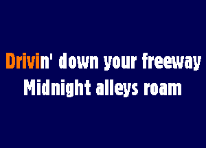 Drivin' down your freeway

Midnight alleys roam