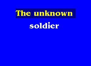 The unknown

soldier