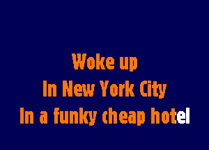 Woke up

In New York City
In a funky (heap hotel