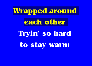 Wrapped around
each other

'h'yin' so hard
to stay warm