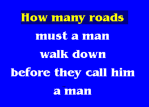 How many roads
must a man
walk down

before they call him
a man