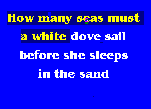 How many seas must
a white dove sail
before she sleeps

in the sand