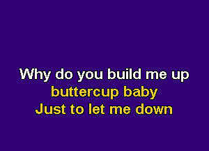 Why do you build me up

buttercup baby
Just to let me down