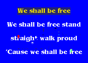 We shall be free
We shall be free stand
straight walk jnoud

'Cause we shall be Ree