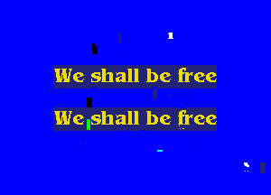 We shall be free

Welshall be free