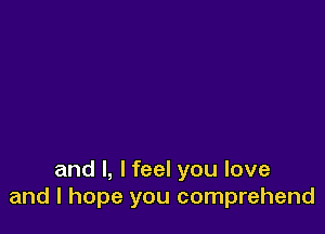 and l, I feel you love
and I hope you comprehend