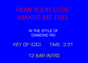 IN THE STYLE OF
DIAMOND RIO

KB' OF (CD1 TIME 351

12 BAR INTRO
