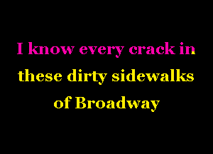 I know every crack in
these dirty sidewalks

of Broadway