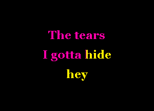 The tears
I gotta hide

hey